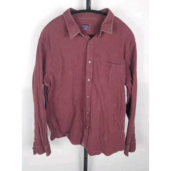 UNTUCKit Long Sleeve Button Down Shirt Men’s Size 2XL Dark Red - Picture 1 of 5